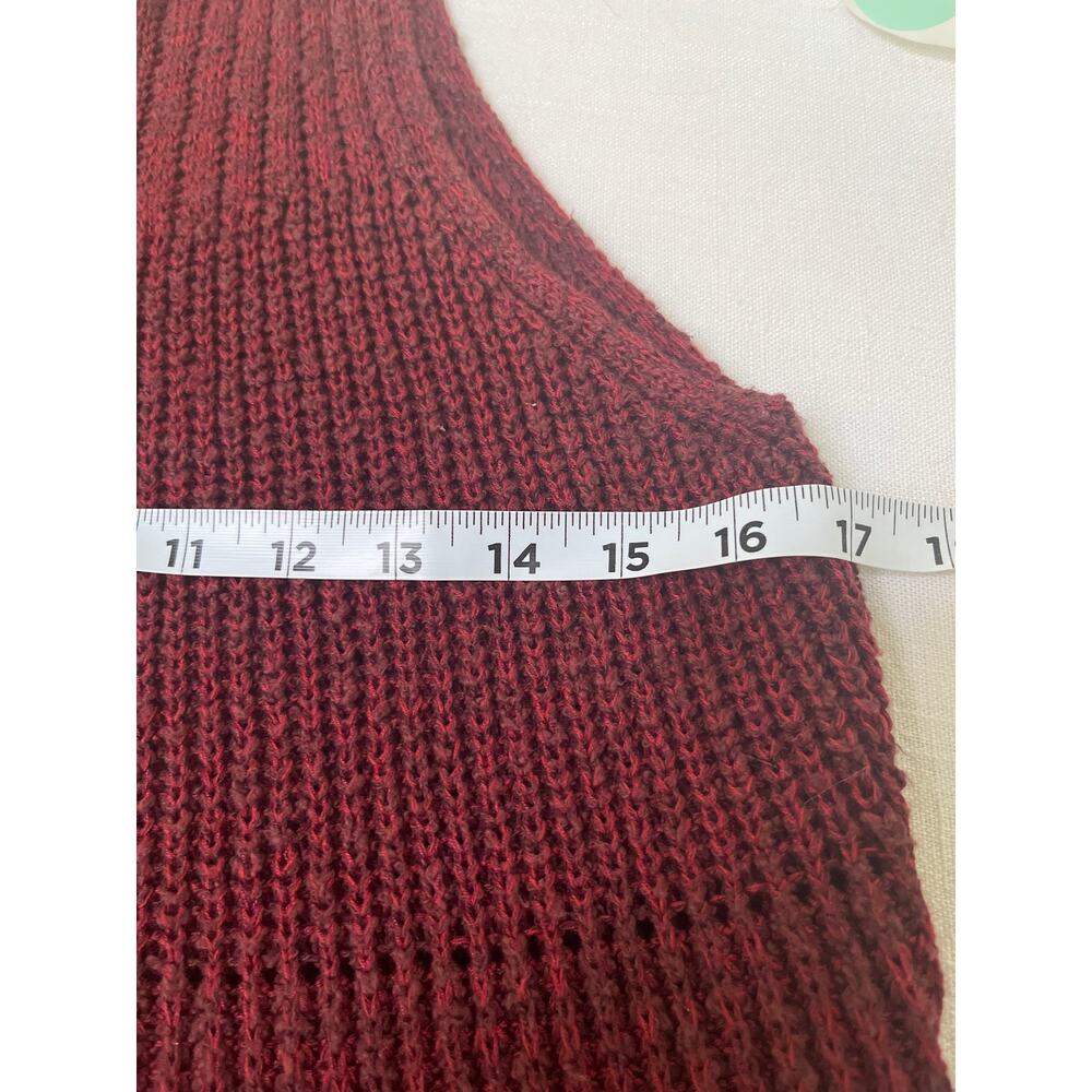 FREE PEOPLE Maroon Knit Waterfall Ruffle Dress Size XS - Picture 5 of 7